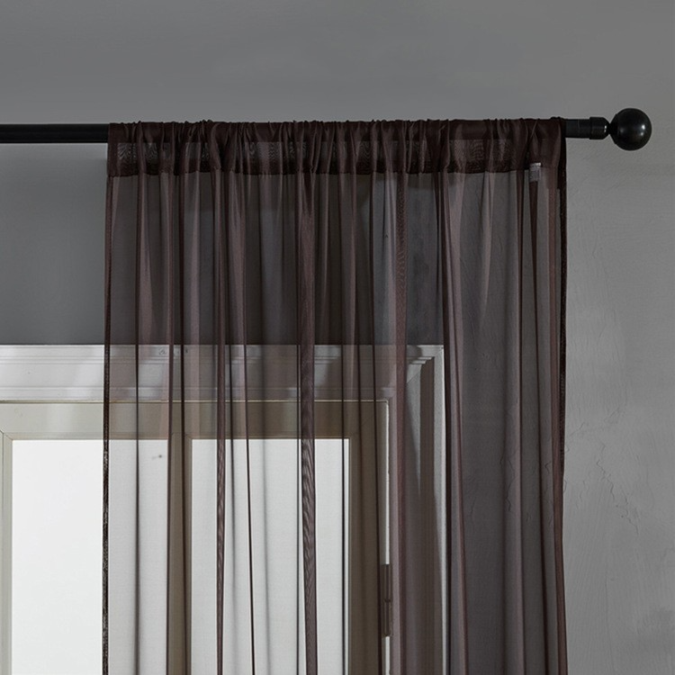 Modern Cotton & Linen Window Screen - Solid Color Curtain Panel