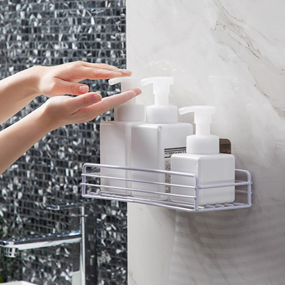 Punch-Free Bathroom Shelf - Easy Install Storage Solution