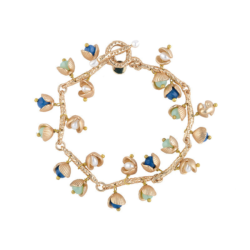 Shell Pearl Bracelet Copper Pieces Gold Plated