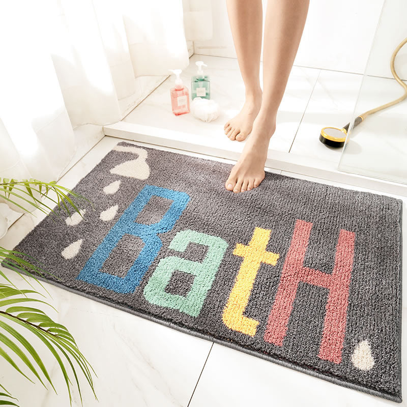 Absorbent Bathroom Floor Mats - Non-Slip Toilet Rugs