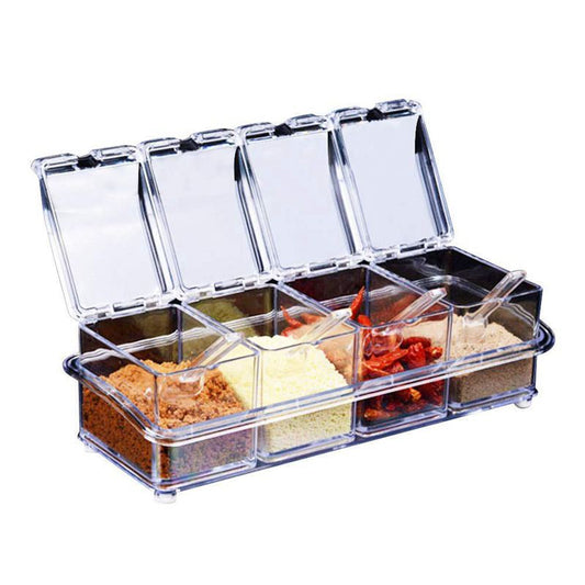 Transparent Acrylic Seasoning Box - Kitchen Storage Container