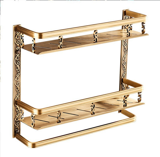 Double Bathroom Shelf - European Style Wall Storage