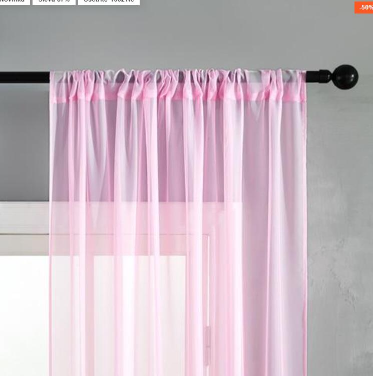 Modern Cotton & Linen Window Screen - Solid Color Curtain Panel