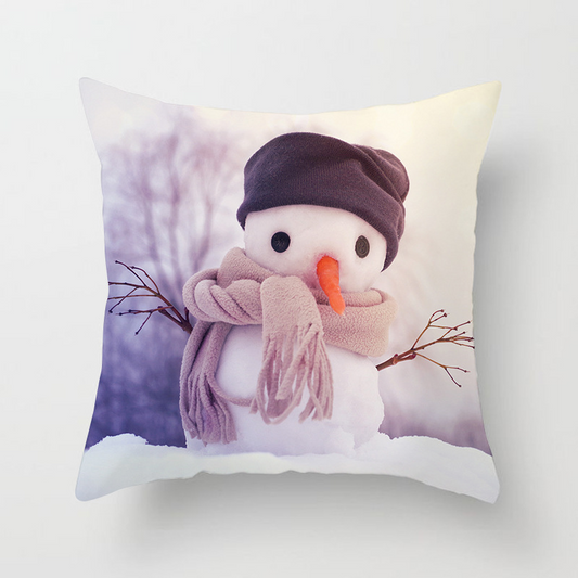 Snowman Christmas Pillow Case - Festive Home Decor