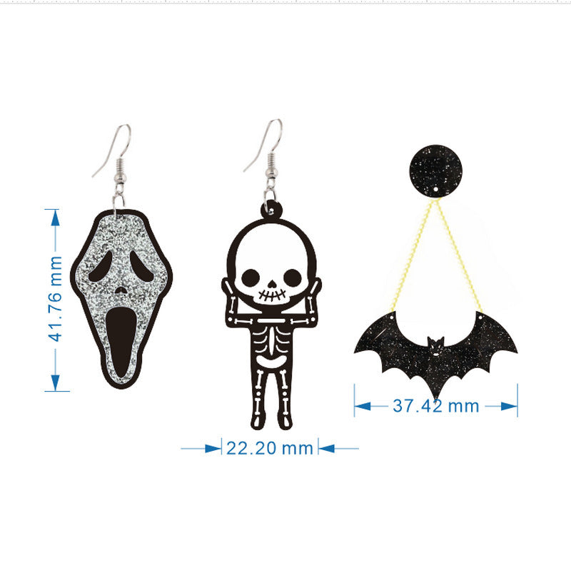 Halloween Skull Ghost Horror Earrings