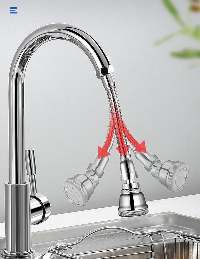 Universal Kitchen Faucet Splash Head - Adjustable Joint Attachment