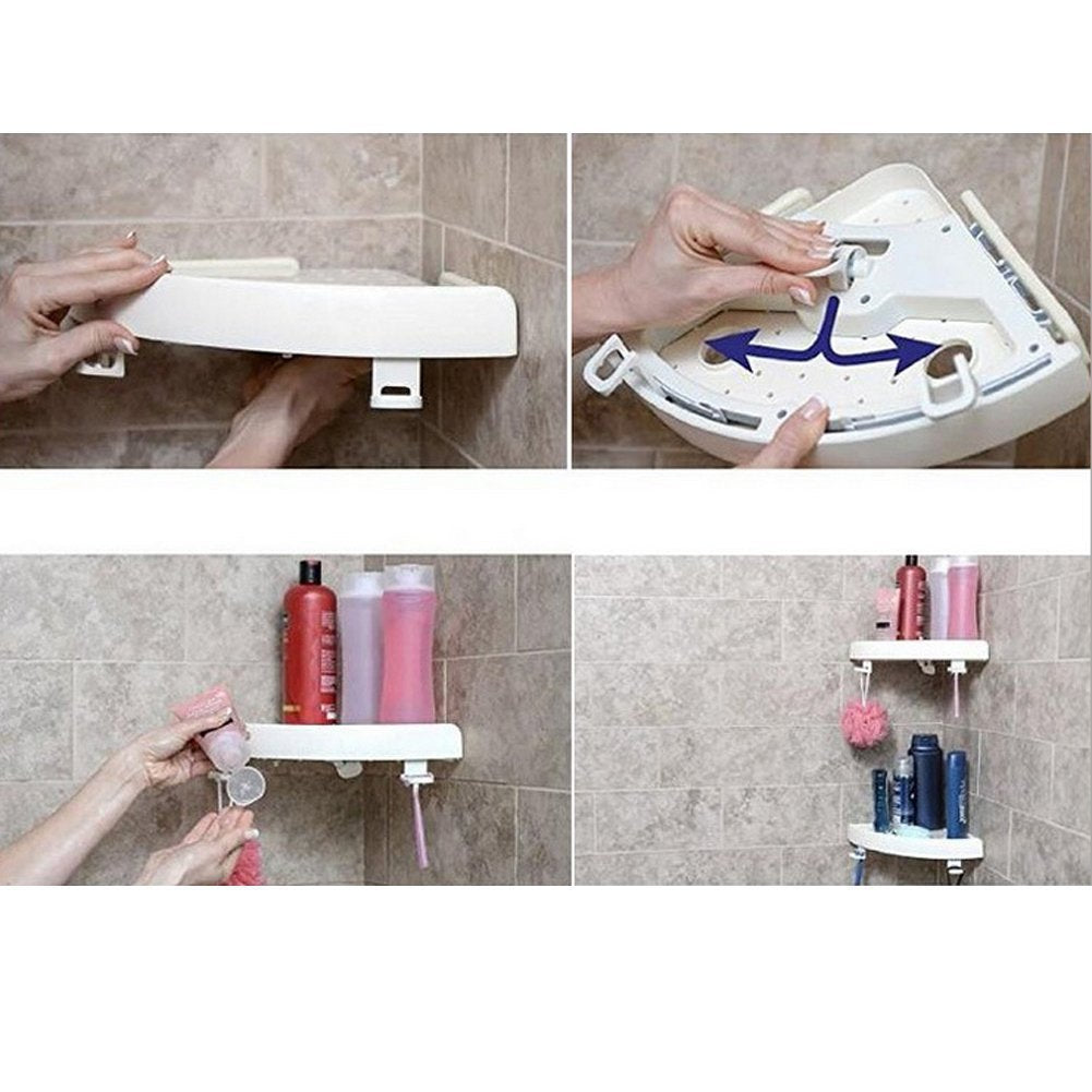 Triangle Bathroom Corner Shelf - Suction Cup Storage Rack