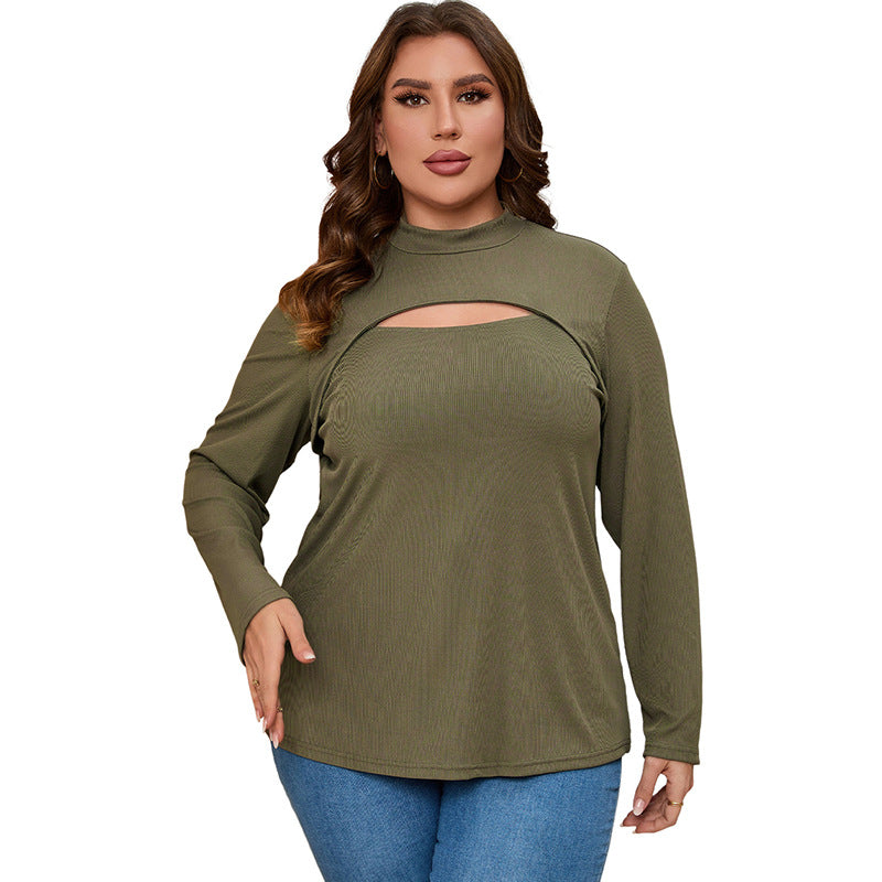 Slim Solid Color Long Sleeve T-shirt Top