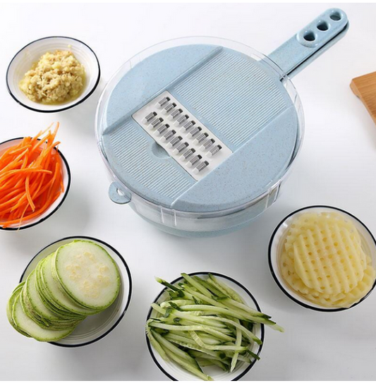 8-In-1 Mandolin Slicer - Multifunctional Vegetable & Potato Cutter with Strainer