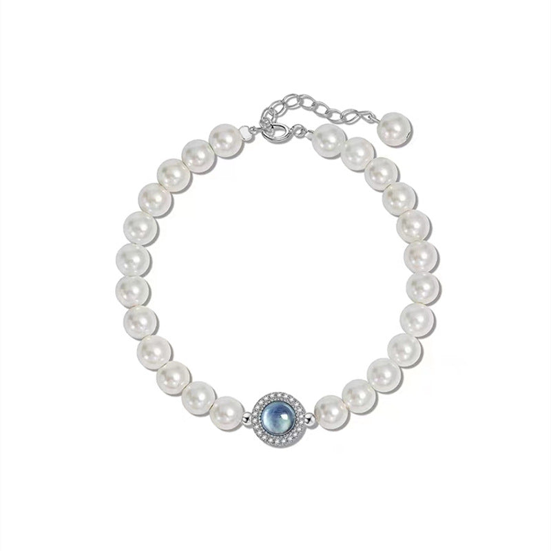 Special-interest Design Aquamarine Pearl Bracelet