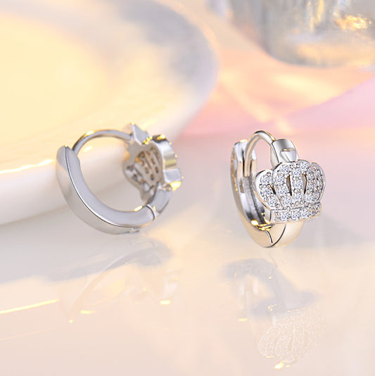 Japanese Style Artistic Diamond Crown Ear Clip Women