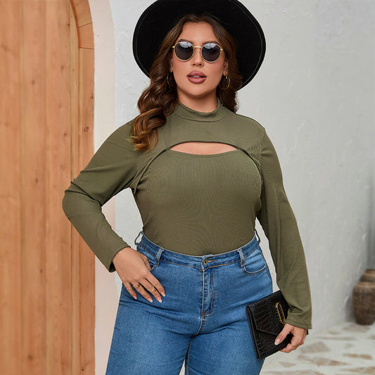 Slim Solid Color Long Sleeve T-shirt Top