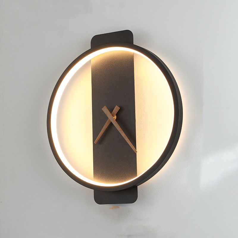 Nordic Bedside Wall Lamp - Clock Design Bedroom Light