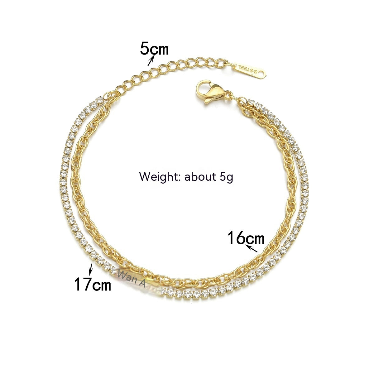 Women's Simple Claw Chain Stainless Steel Beads