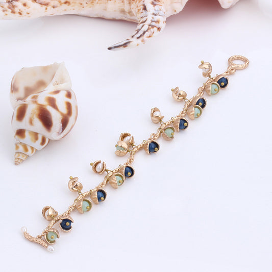 Shell Pearl Bracelet Copper Pieces Gold Plated