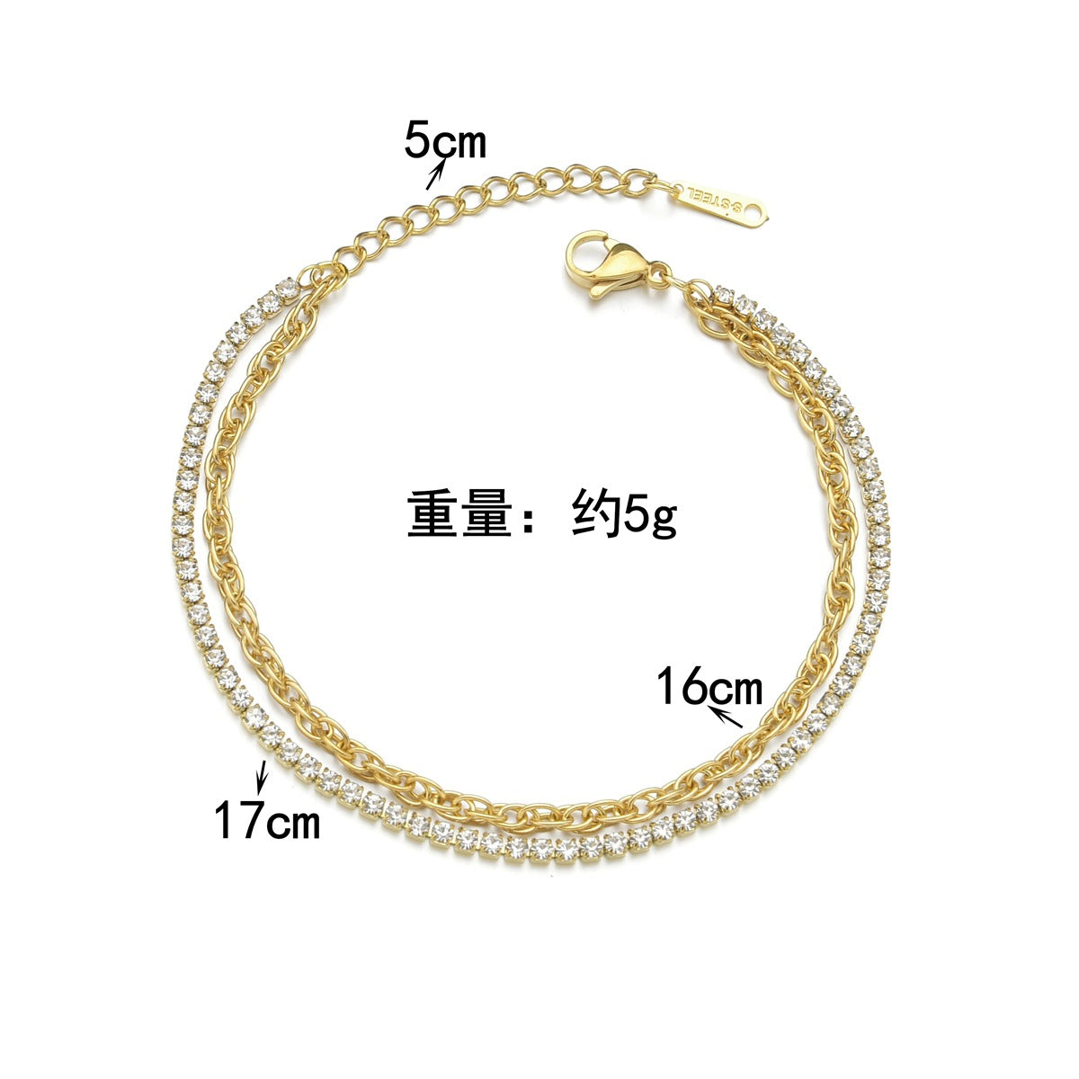 Women's Simple Claw Chain Stainless Steel Beads