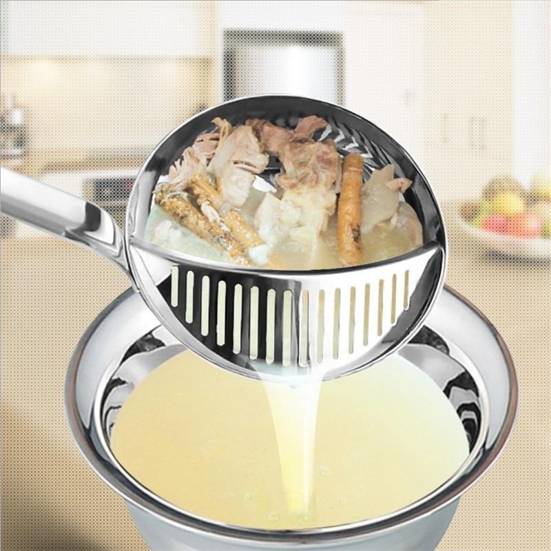 Stainless Steel Kitchen Colander Spoon - Strainer & Ladle