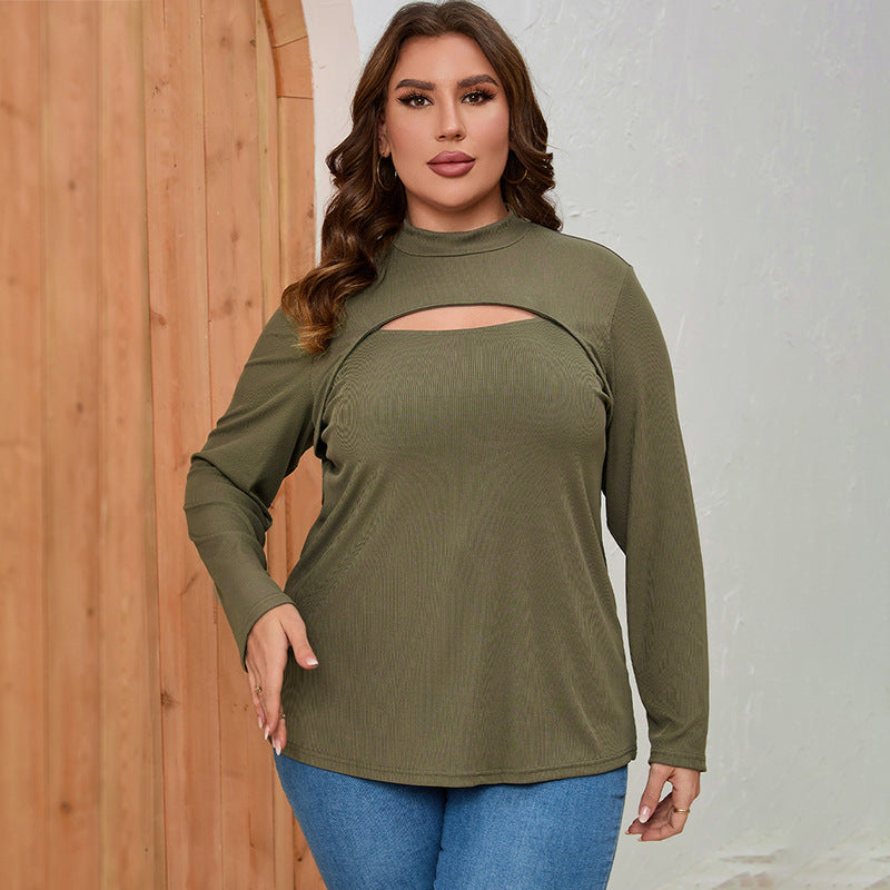 Slim Solid Color Long Sleeve T-shirt Top