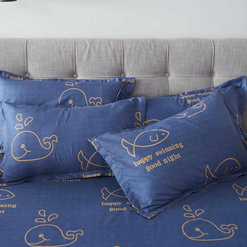 Cartoon Printed Duvet Cover Bedding Set - Brushed Fabric