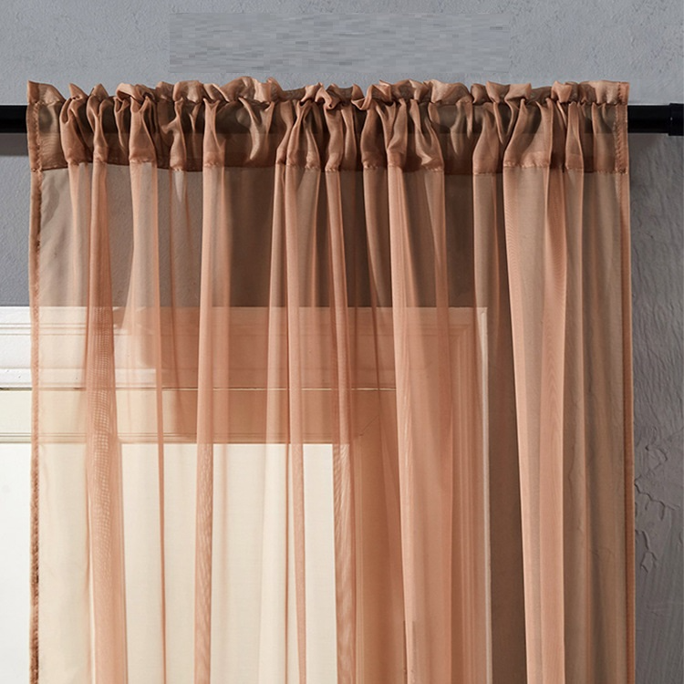 Modern Cotton & Linen Window Screen - Solid Color Curtain Panel