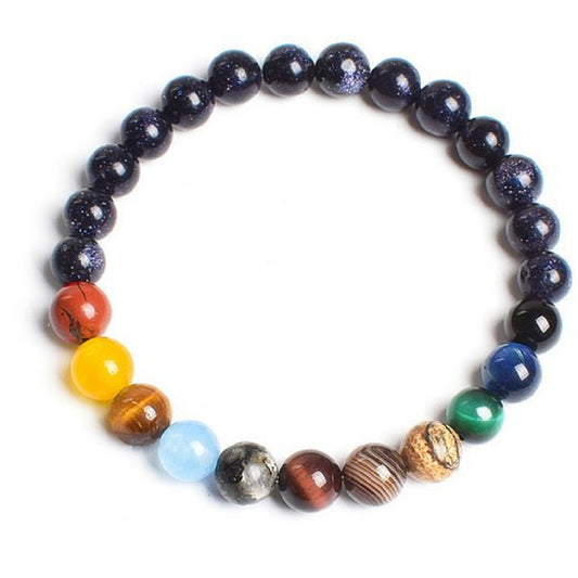 Colorful Volcanic Rock Blue San Yoga Bracelet Agate Beads Bracelet