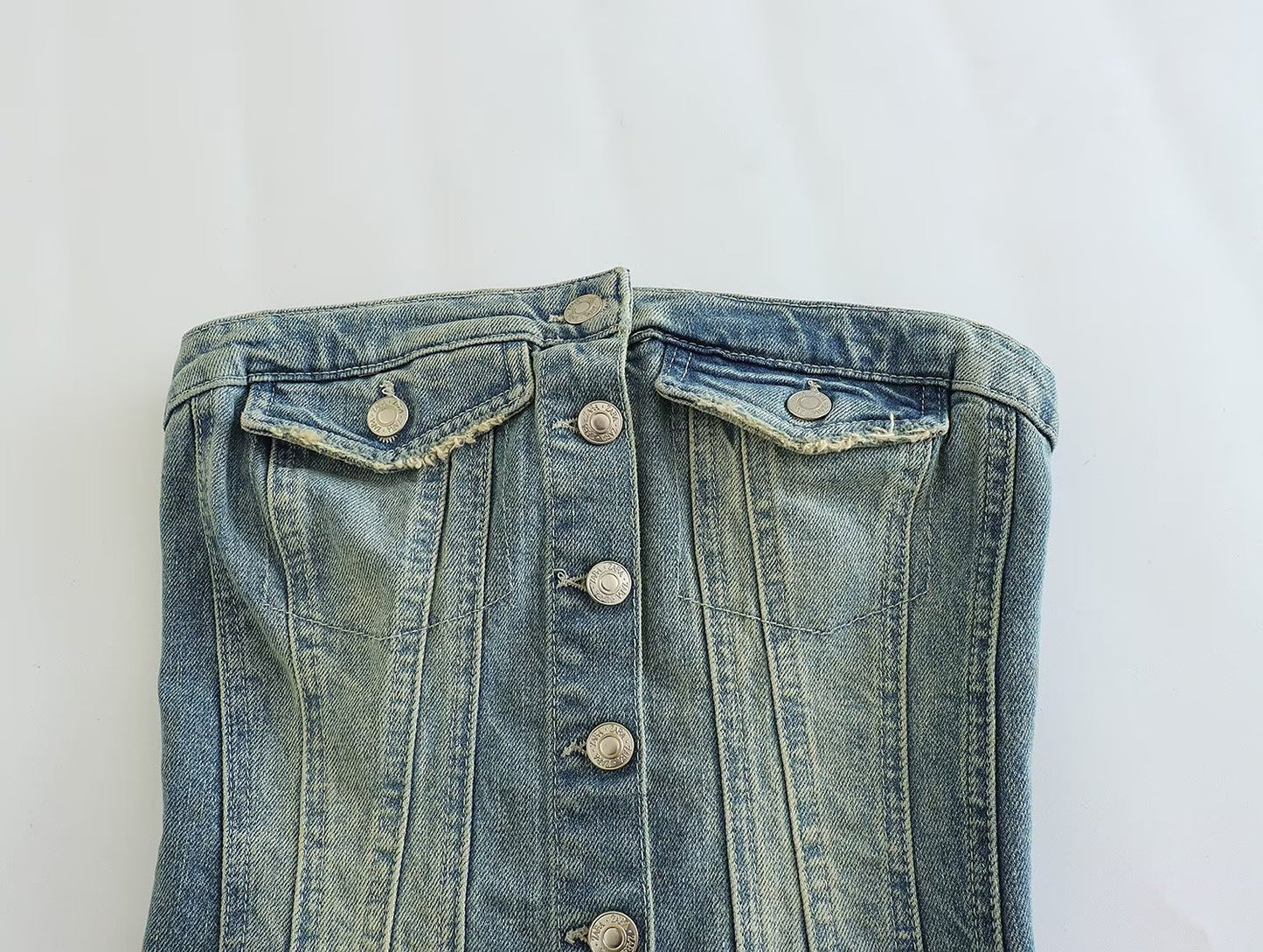 Women's Denim Short Vest Top