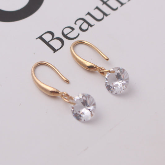 Women's Stylish Round Zircon Stud Earrings