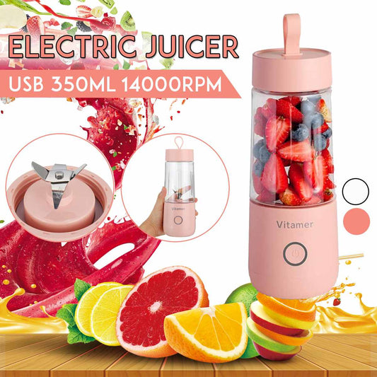 Portable USB Blender Juicer - 350ml Rechargeable Mixer for Smoothies & Juice