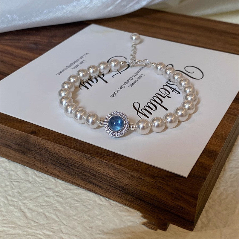 Special-interest Design Aquamarine Pearl Bracelet