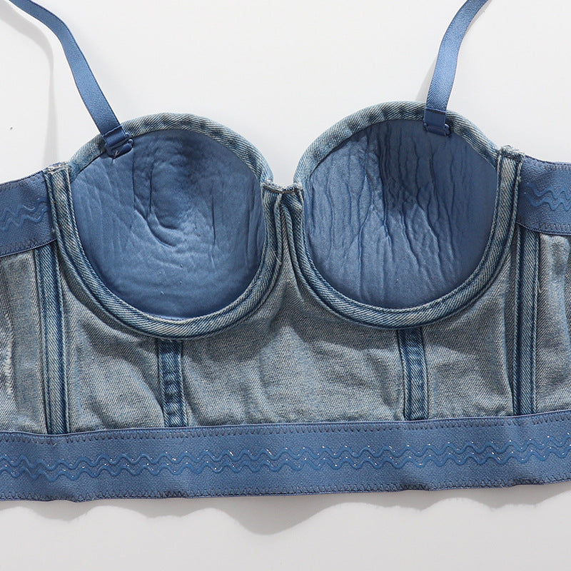 Women's Fashionable All-matching Denim Camisole Top