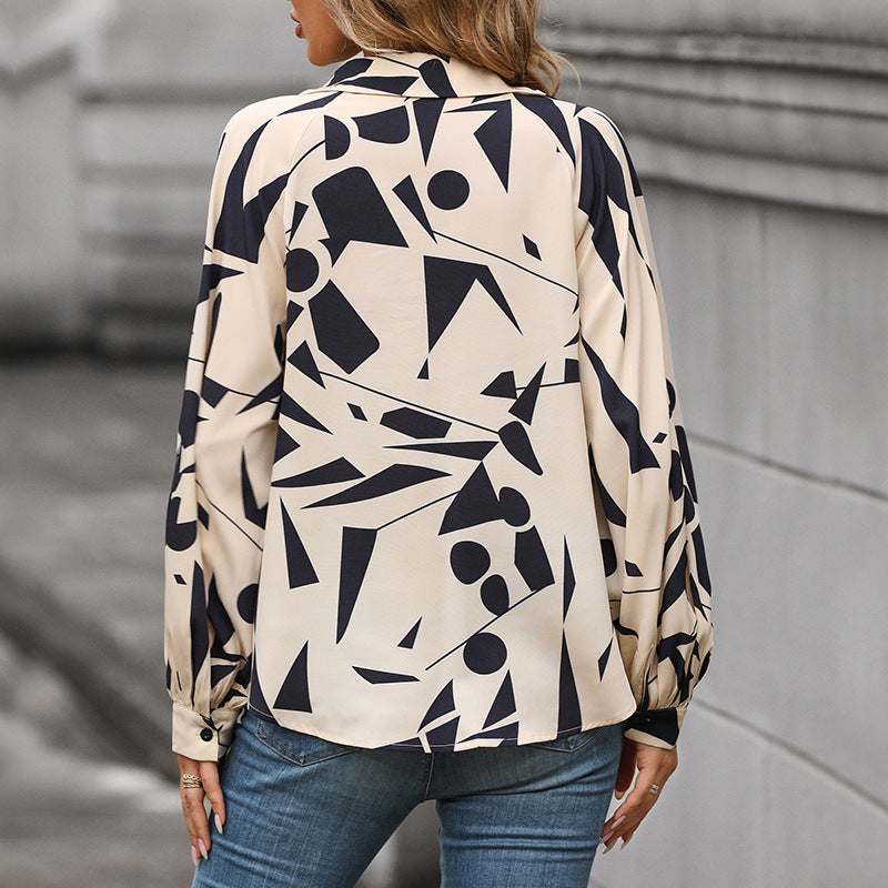 Women's Long-sleeved Printed Shirt