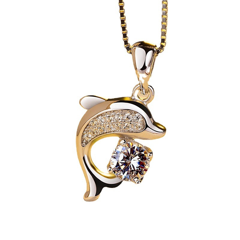 Women's Silver-plated Dolphin Pendant Necklace