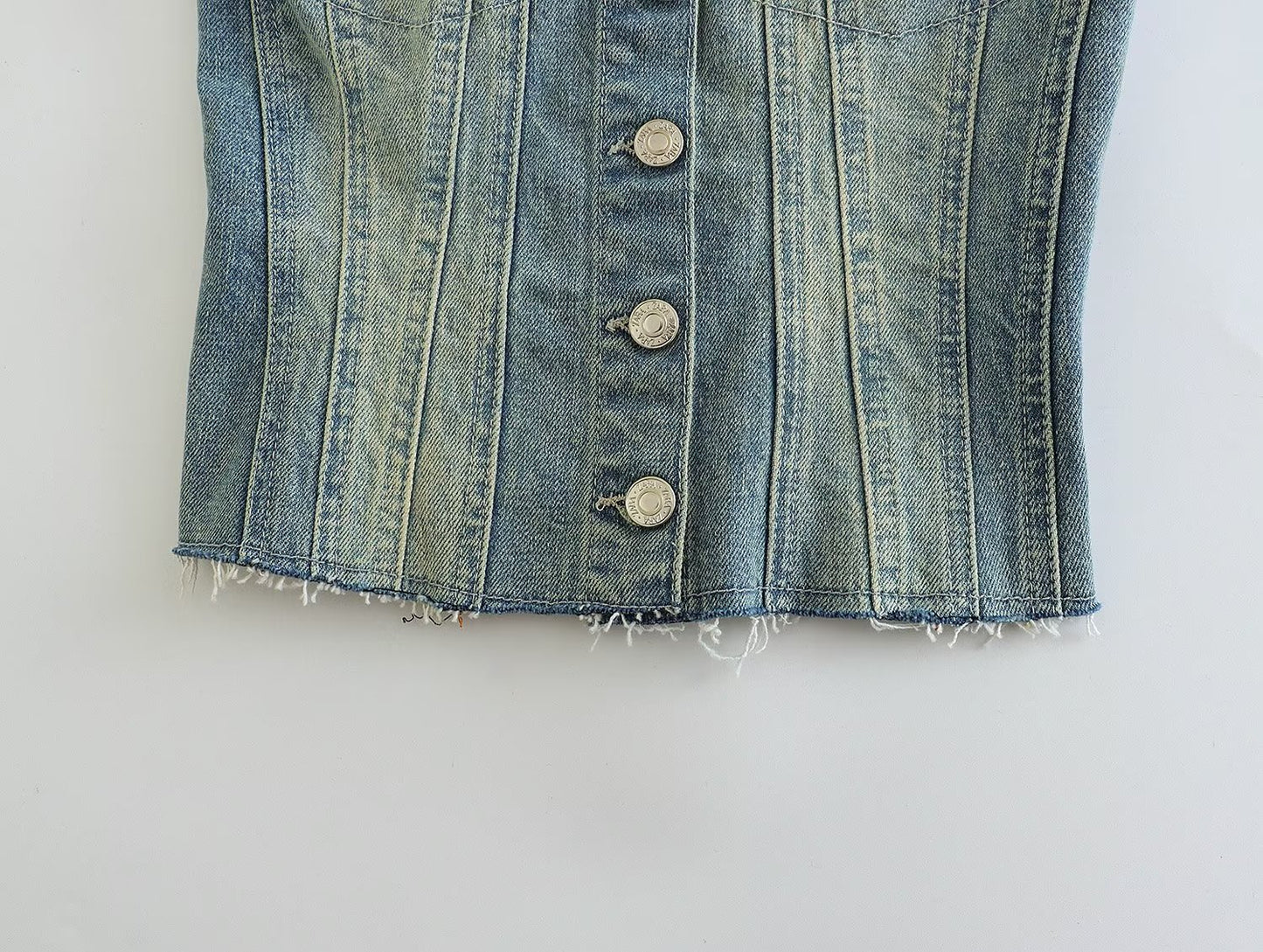 Women's Denim Short Vest Top