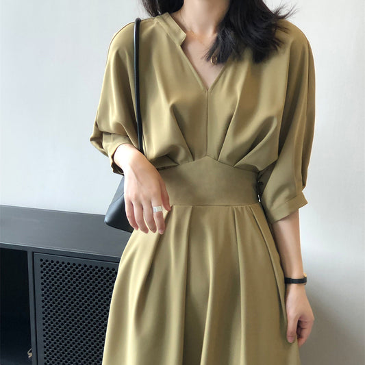 V-neck Dresses Women Temperament Waist