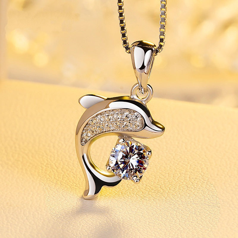 Women's Silver-plated Dolphin Pendant Necklace