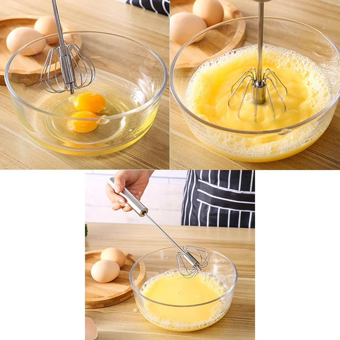 Stainless Steel Egg Beater Whisk - Handheld Kitchen Tool